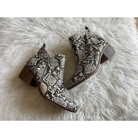 MIA Women SZ 6 Auden Ankle Casual Zip Snakeprint Bootie Shoe Boho Rocker - Picture 4 of 12